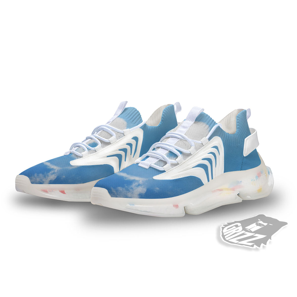 Yin Yang Space And Sky Print White Gym Shoes-grizzshop