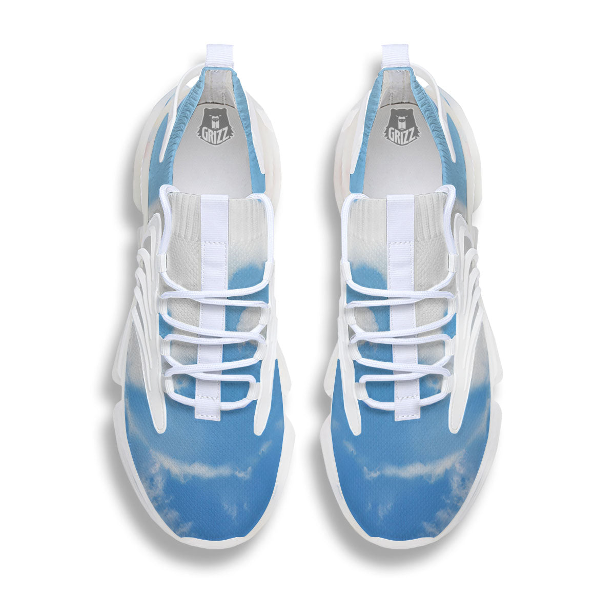 Yin Yang Space And Sky Print White Gym Shoes-grizzshop