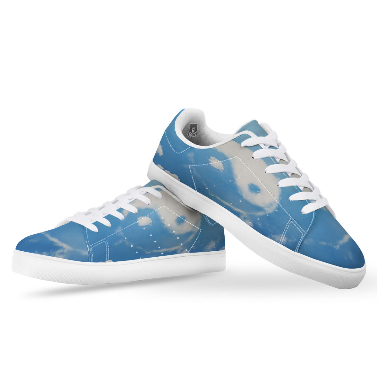 Yin Yang Space And Sky Print White Low Top Sneakers-grizzshop