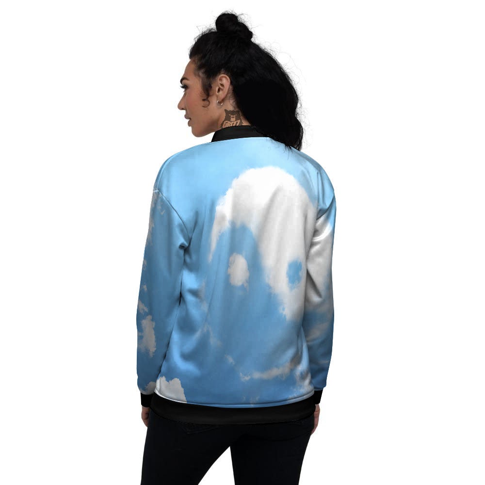 Yin Yang Space And Sky Print Women's Bomber Jacket-grizzshop