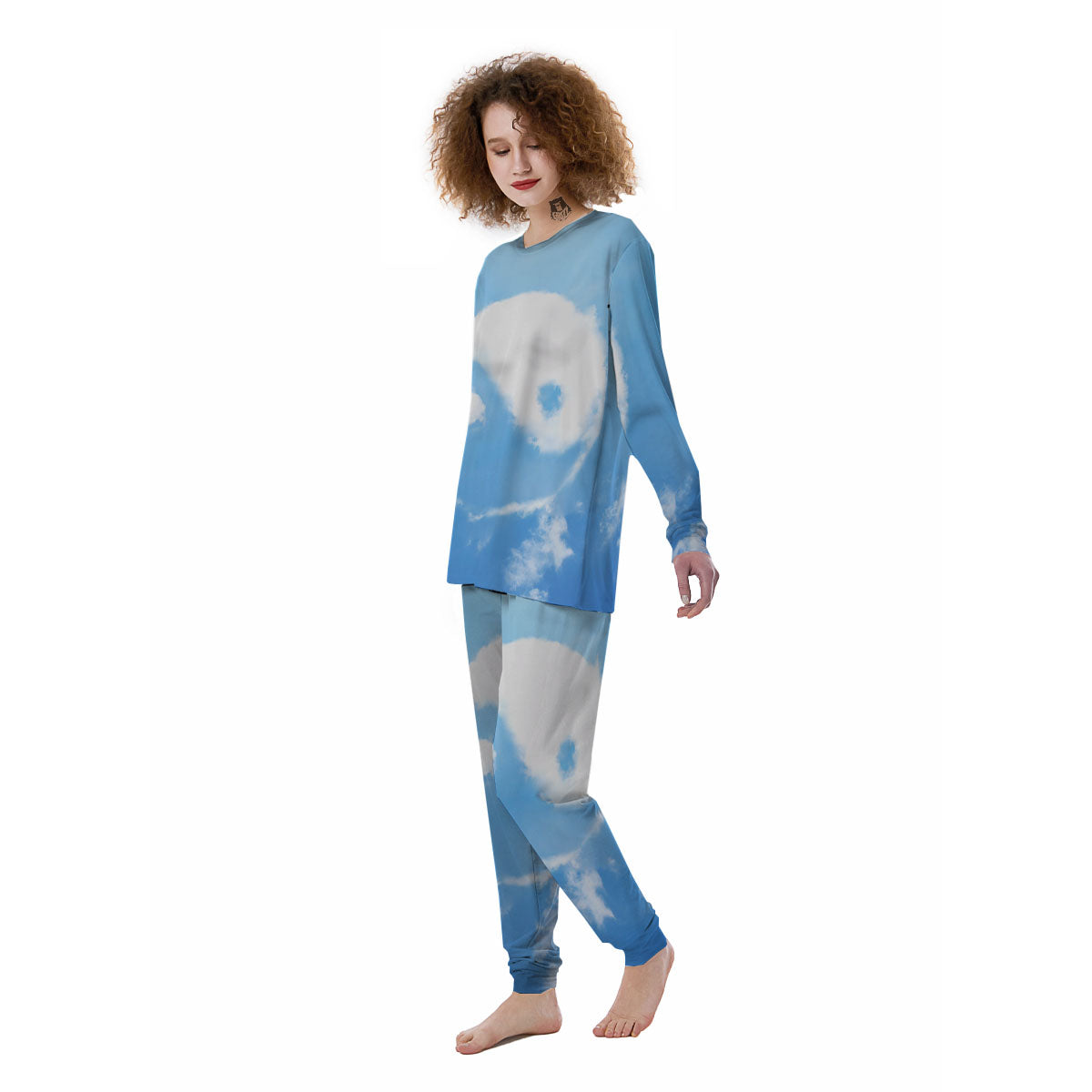 Yin Yang Space And Sky Print Women's Pajamas-grizzshop