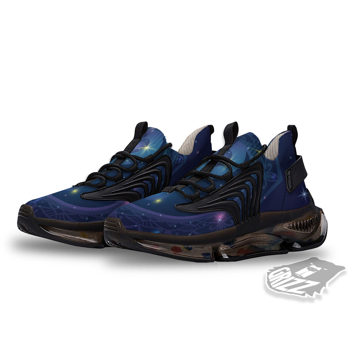 Yin Yang Space Print Black Gym Shoes-grizzshop