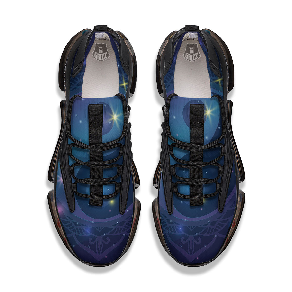 Yin Yang Space Print Black Gym Shoes-grizzshop
