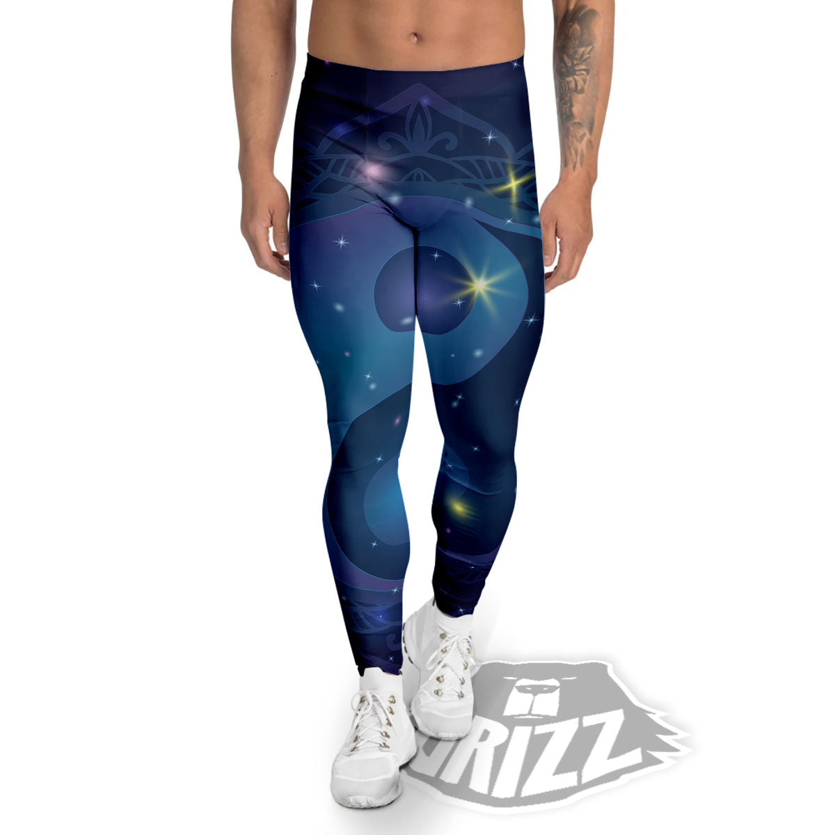 Yin Yang Space Print Men's Leggings-grizzshop