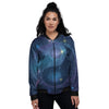 Yin Yang Space Print Women's Bomber Jacket-grizzshop