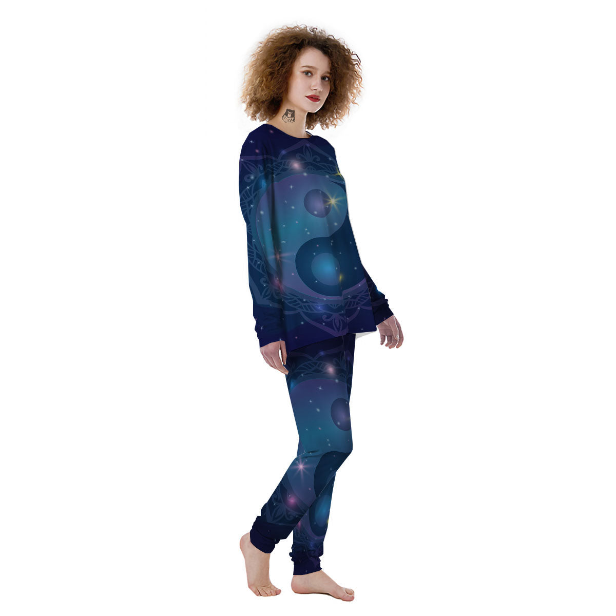 Yin Yang Space Print Women's Pajamas-grizzshop