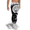 Yin Yang Sun White And Black Print Men's Leggings-grizzshop