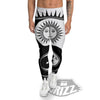 Yin Yang Sun White And Black Print Men's Leggings-grizzshop