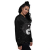 Yin Yang Symbol White And Black Print Women's Bomber Jacket-grizzshop