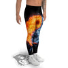 Yin Yang Water And Fire Print Men's Leggings-grizzshop