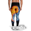 Yin Yang Water And Fire Print Men's Leggings-grizzshop