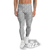 Yin Yang White And Grey Print Pattern Men's Leggings-grizzshop