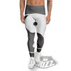 Yin Yang White And Sliver Print Men's Leggings-grizzshop