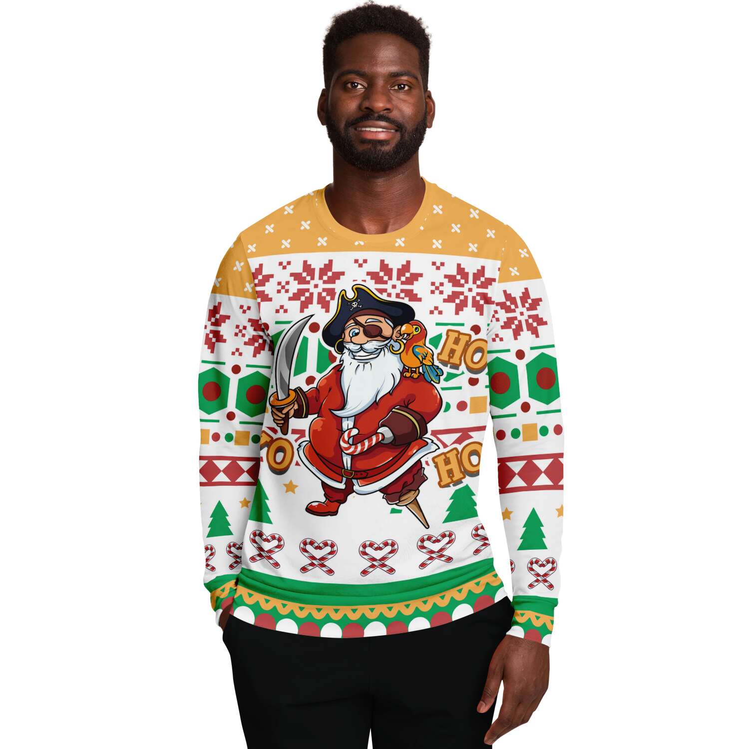 Yo Ho Ho Pirate Santa Ugly Christmas Sweater-grizzshop