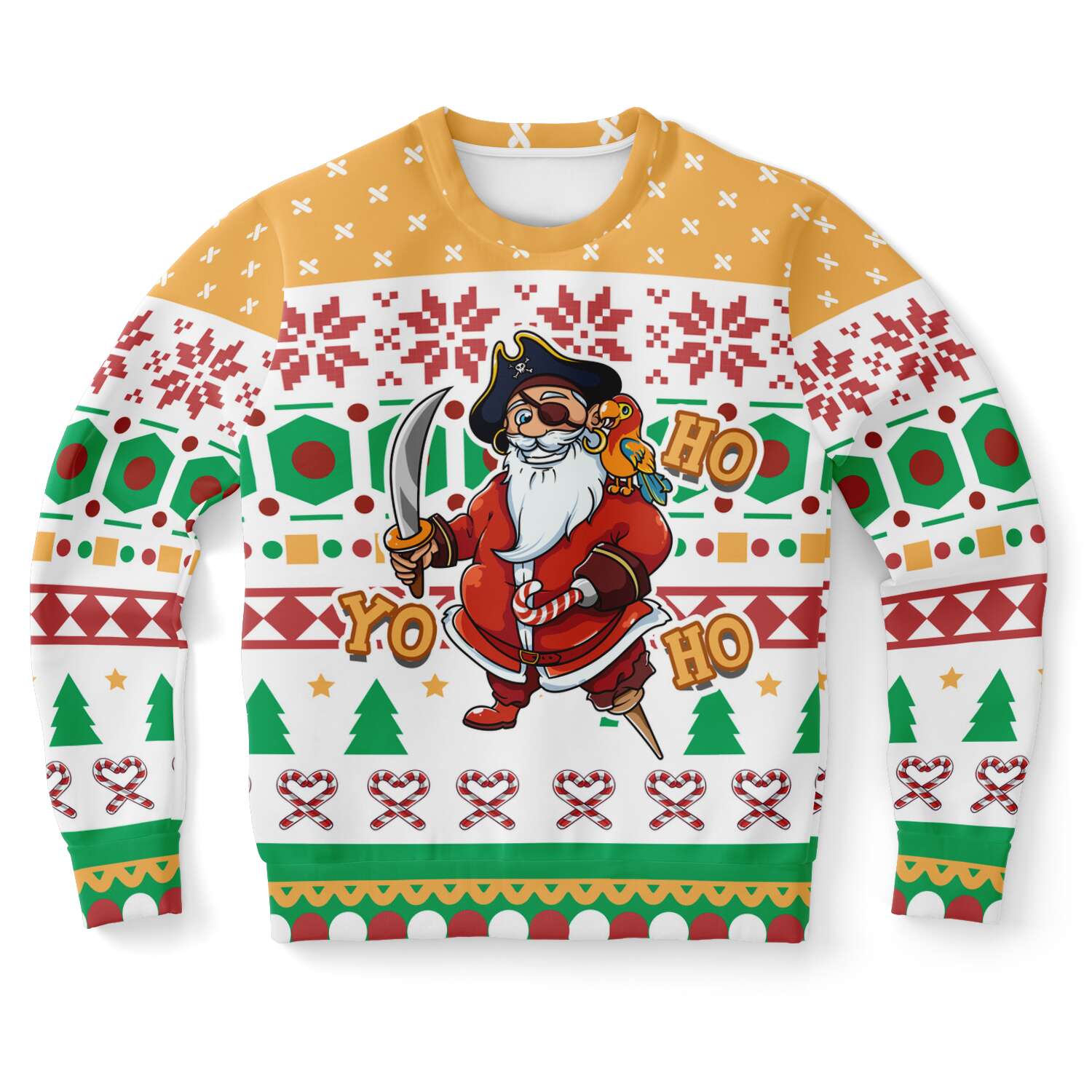 Yo Ho Ho Pirate Santa Ugly Christmas Sweater-grizzshop