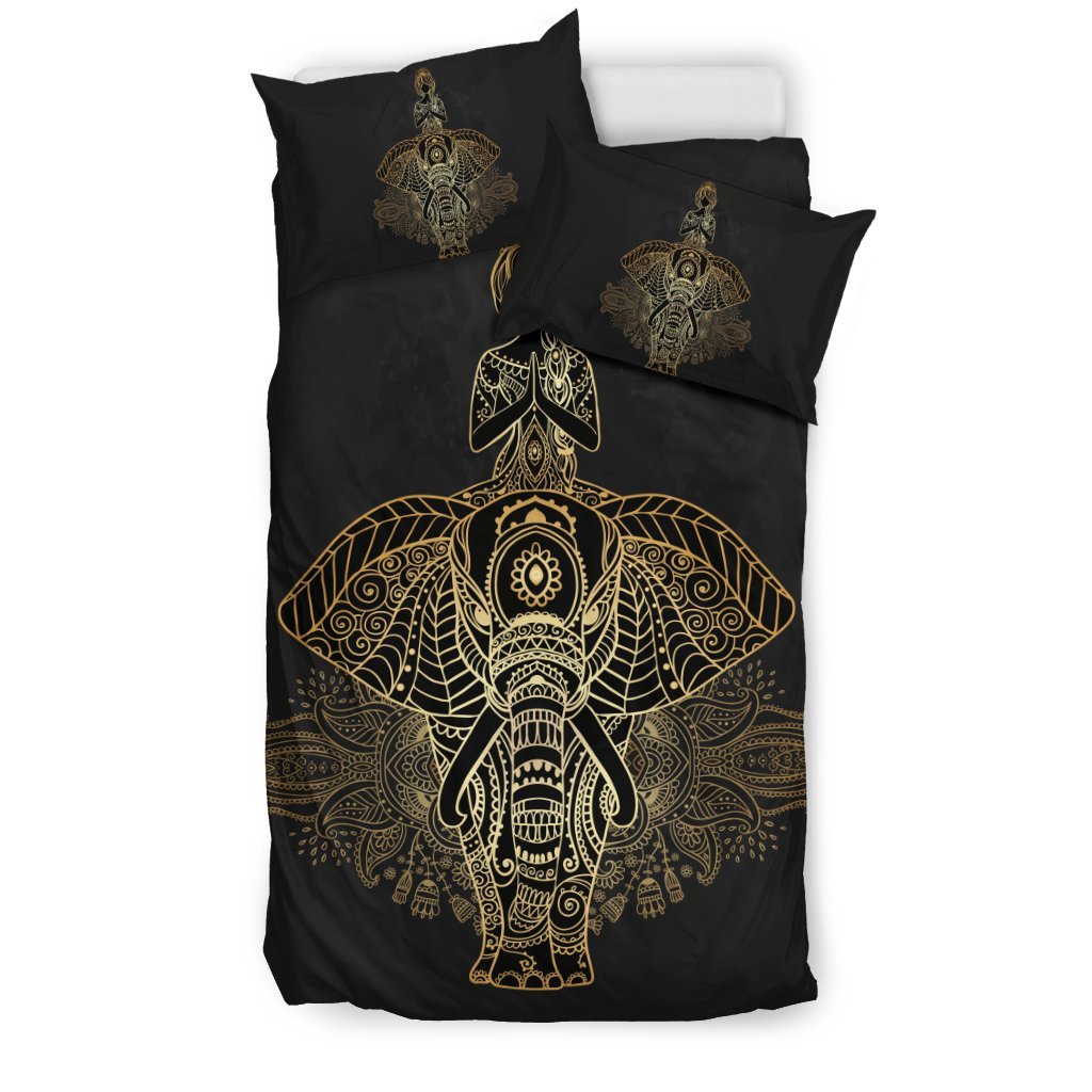 Yoga Elephant Mandala Duvet Cover Bedding Set-grizzshop