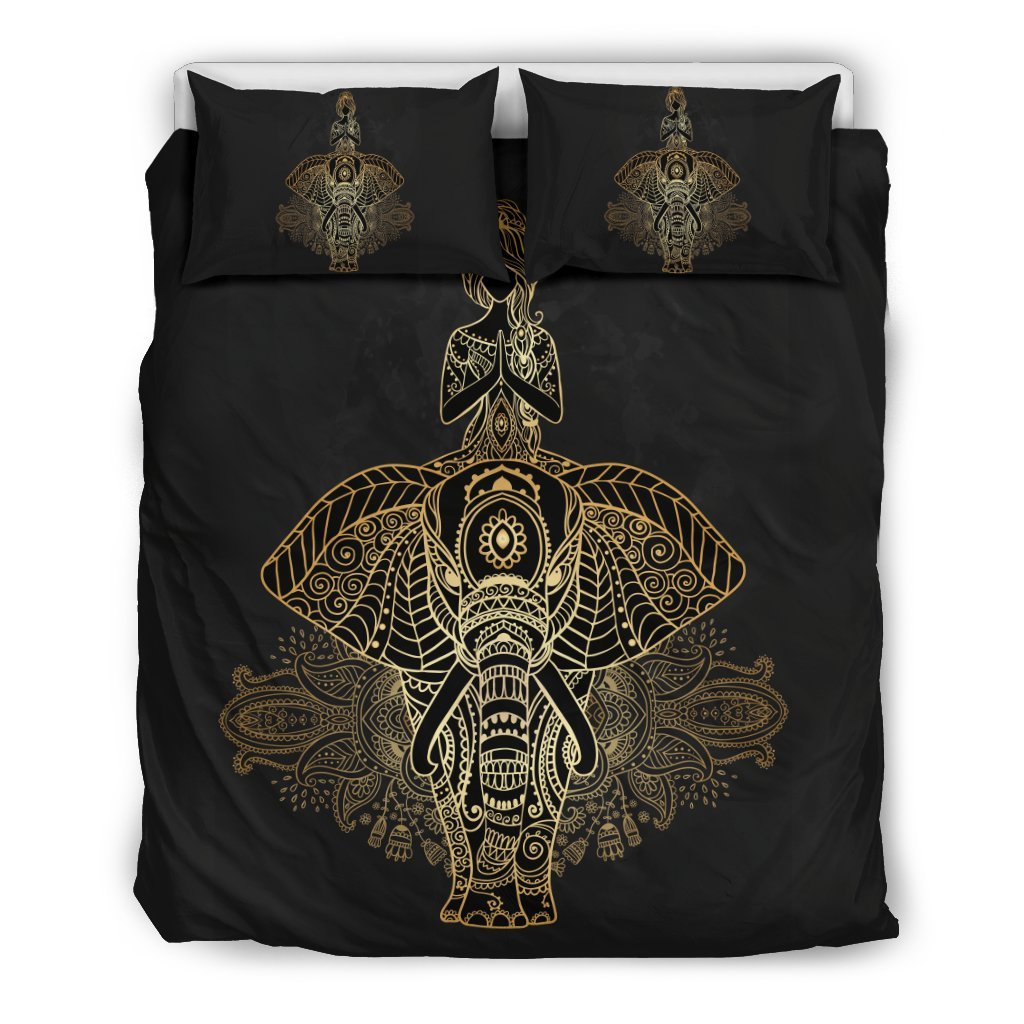 Yoga Elephant Mandala Duvet Cover Bedding Set-grizzshop