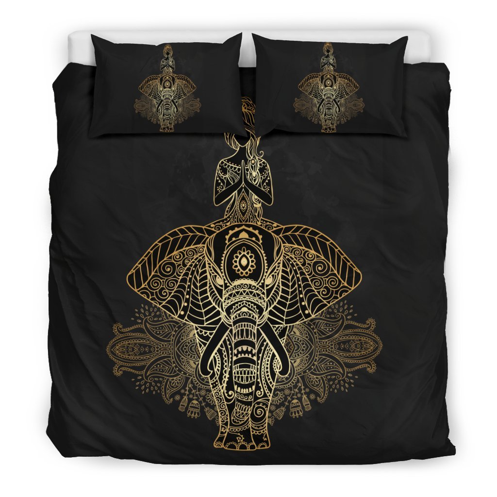 Yoga Elephant Mandala Duvet Cover Bedding Set-grizzshop