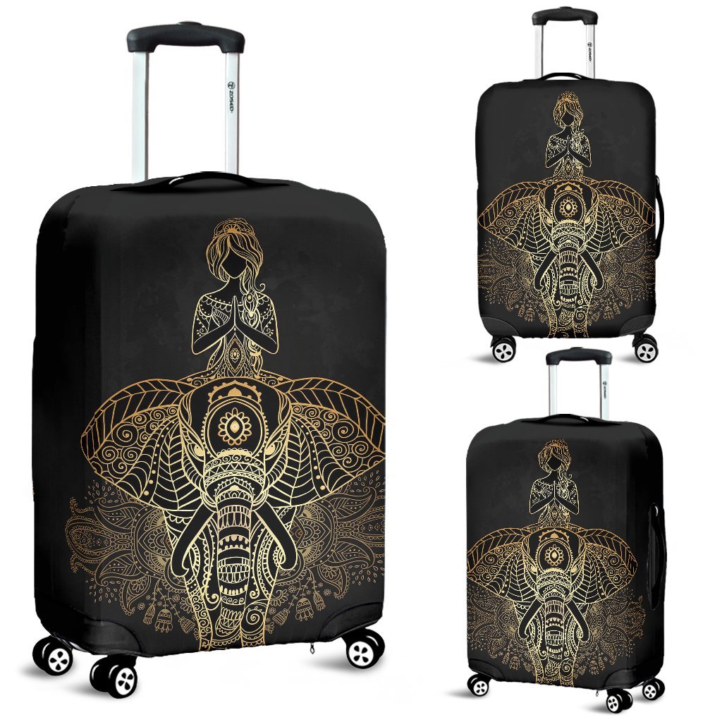 Yoga Elephant Mandala Luggage Cover Protector-grizzshop