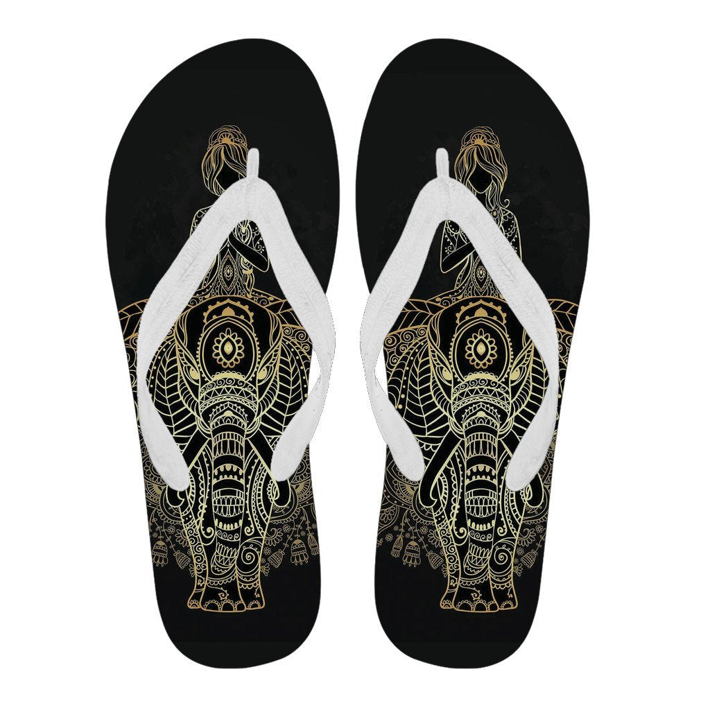 Yoga Elephant Mandala Men & Women Flip Flops-grizzshop