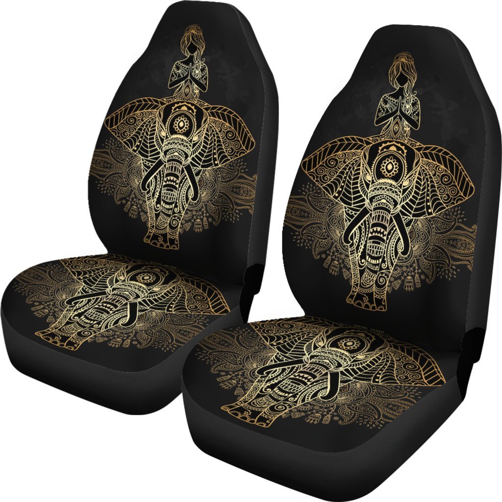 Yoga Elephant Mandala Universal Fit Car Seat Cover-grizzshop