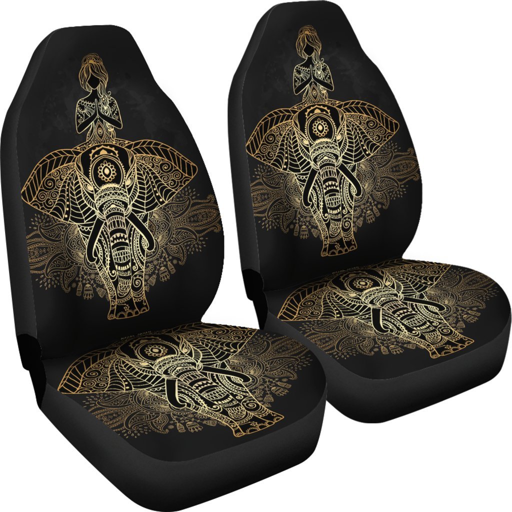 Yoga Elephant Mandala Universal Fit Car Seat Cover-grizzshop