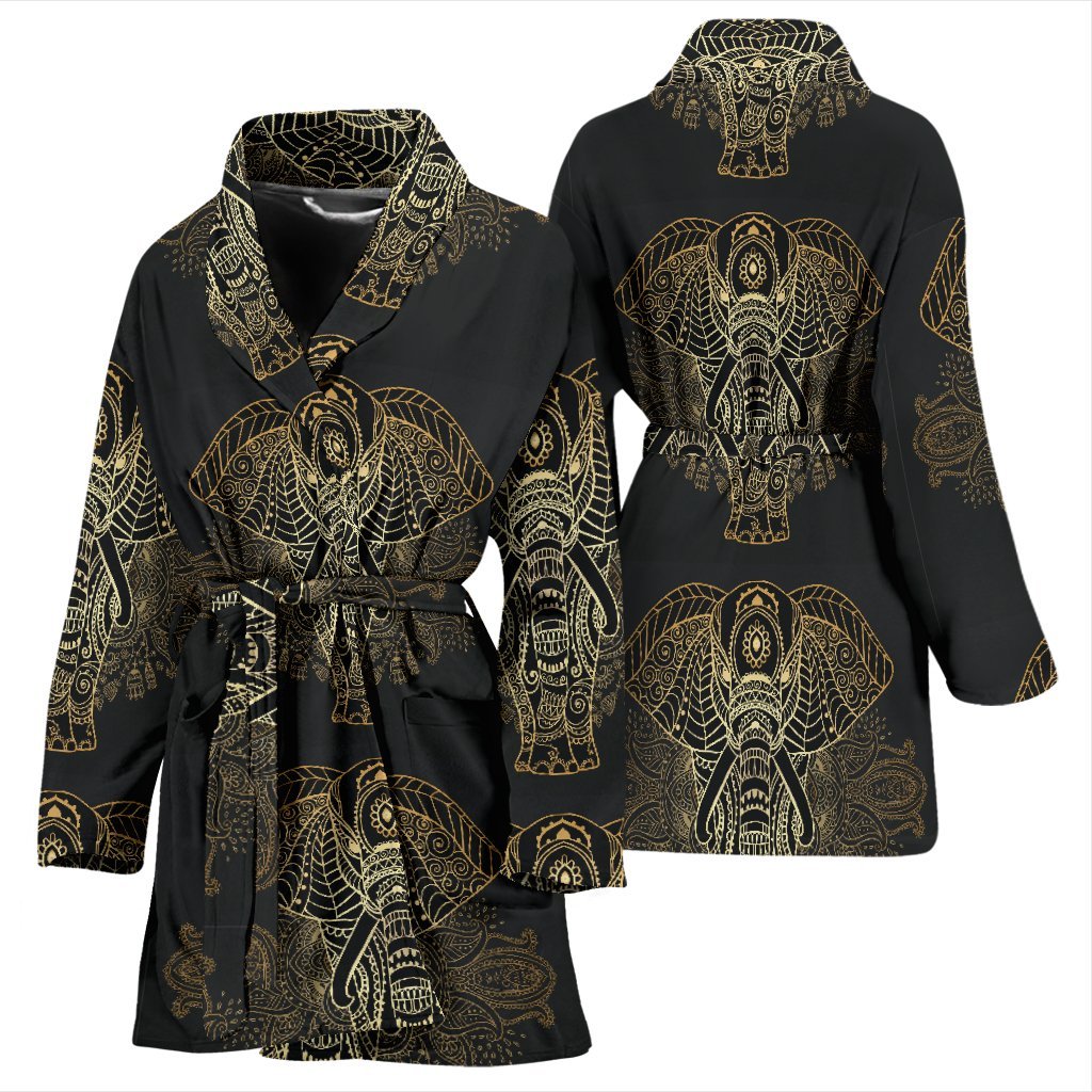 Yoga Elephant Mandala Women Long Robe-grizzshop