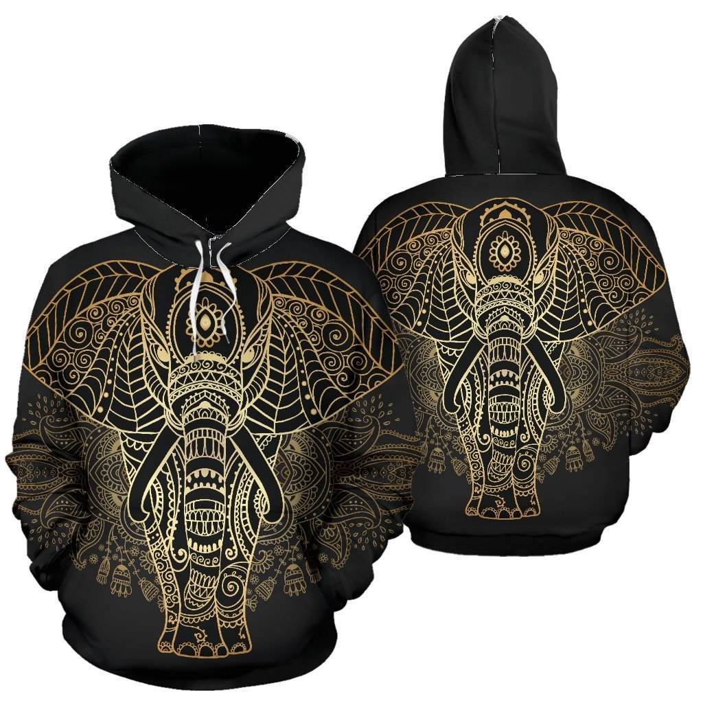 Yoga Elephant Mandala Women Men Pullover Hoodie-grizzshop