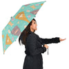 Yoga Meditation Pattern Print Automatic Foldable Umbrella-grizzshop