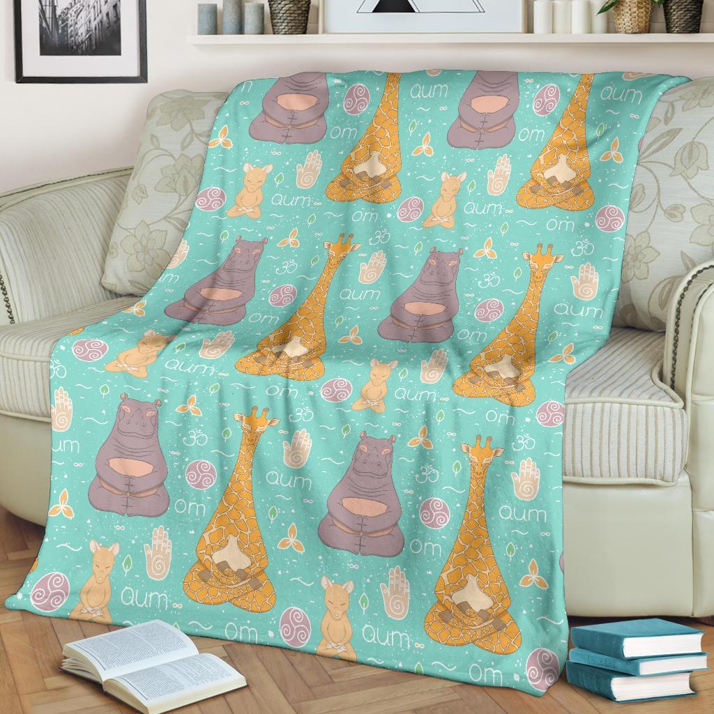 Yoga Meditation Pattern Print Blanket-grizzshop