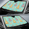 Yoga Meditation Pattern Print Car Sun Shade-grizzshop