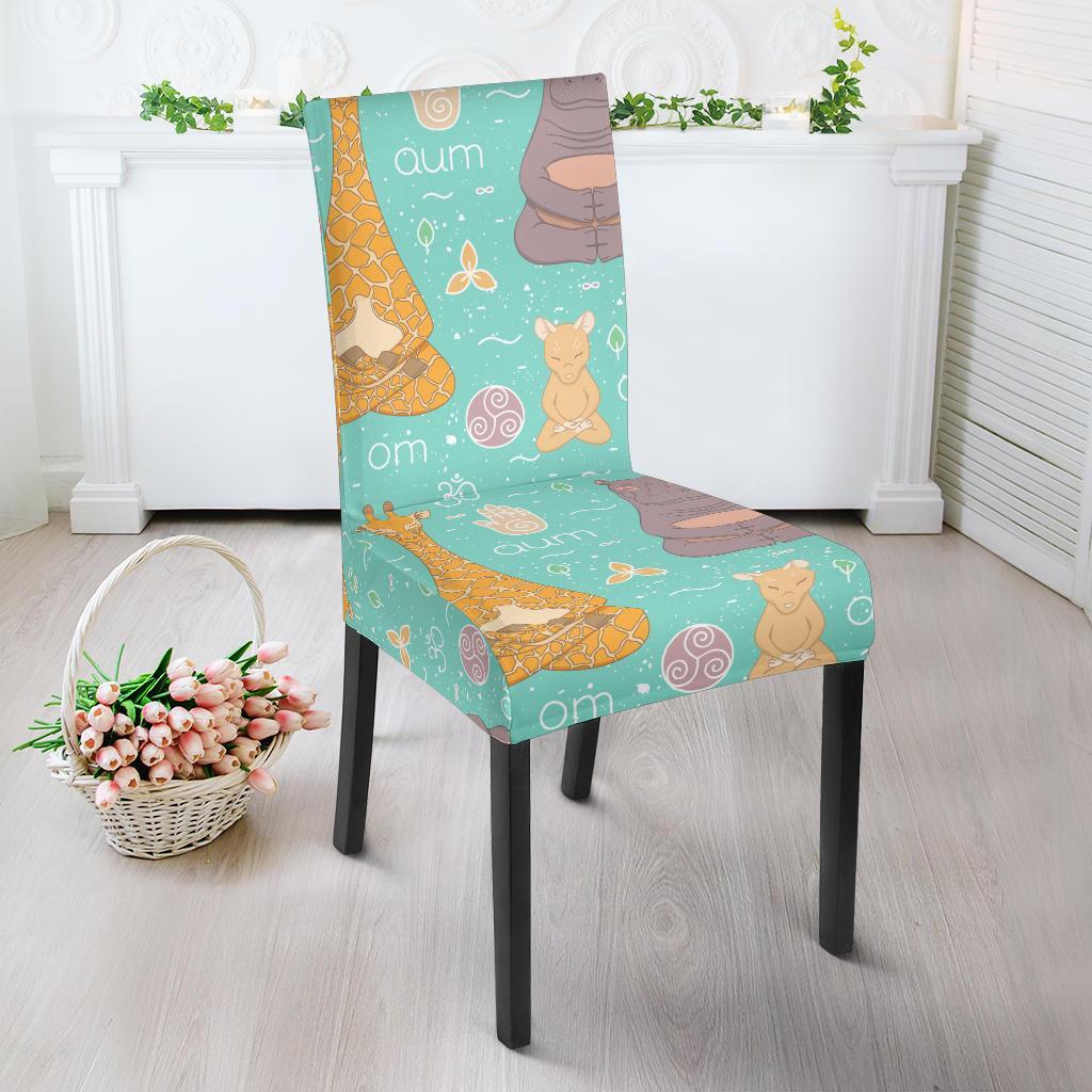 Yoga Meditation Pattern Print Chair Cover-grizzshop