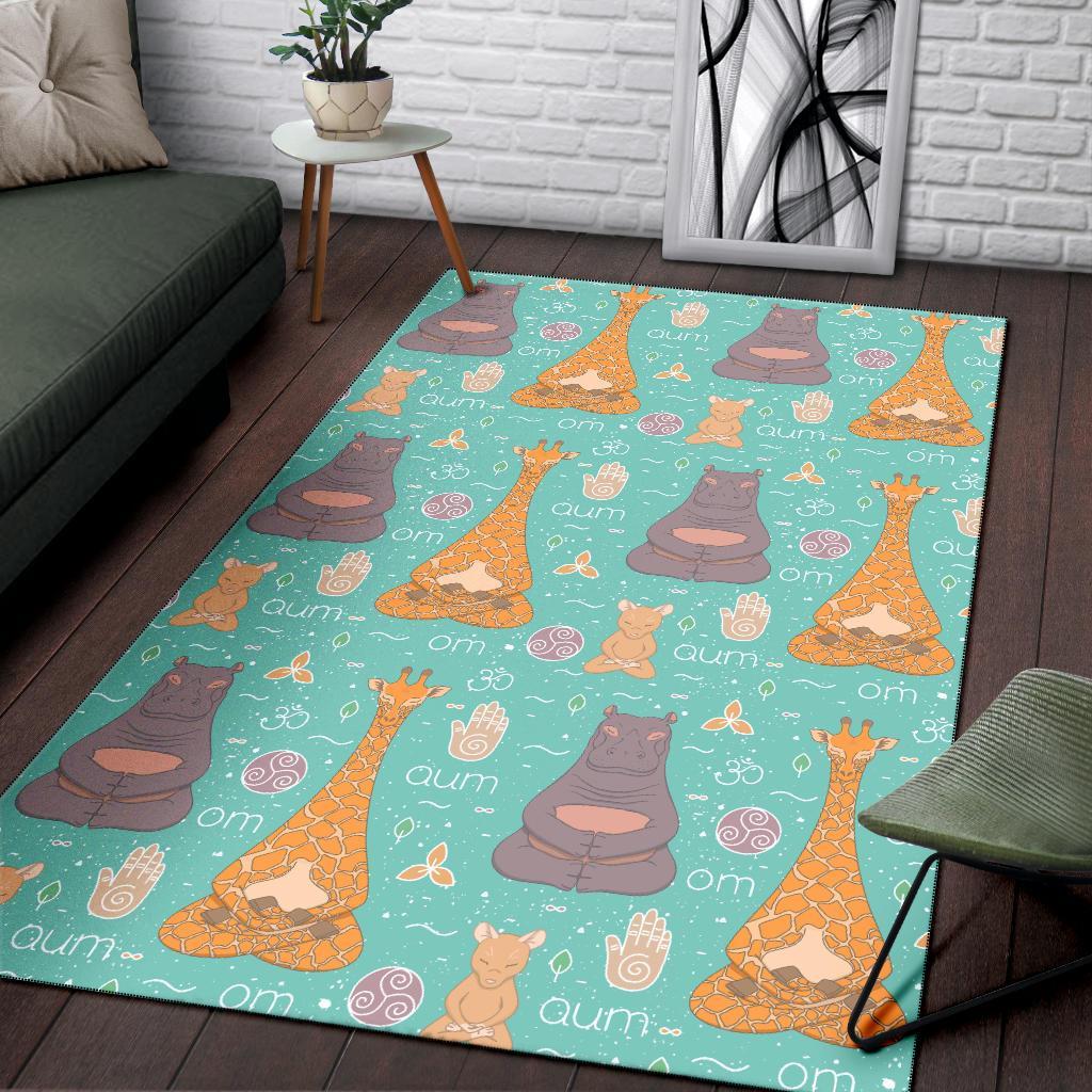 Yoga Meditation Pattern Print Floor Mat-grizzshop