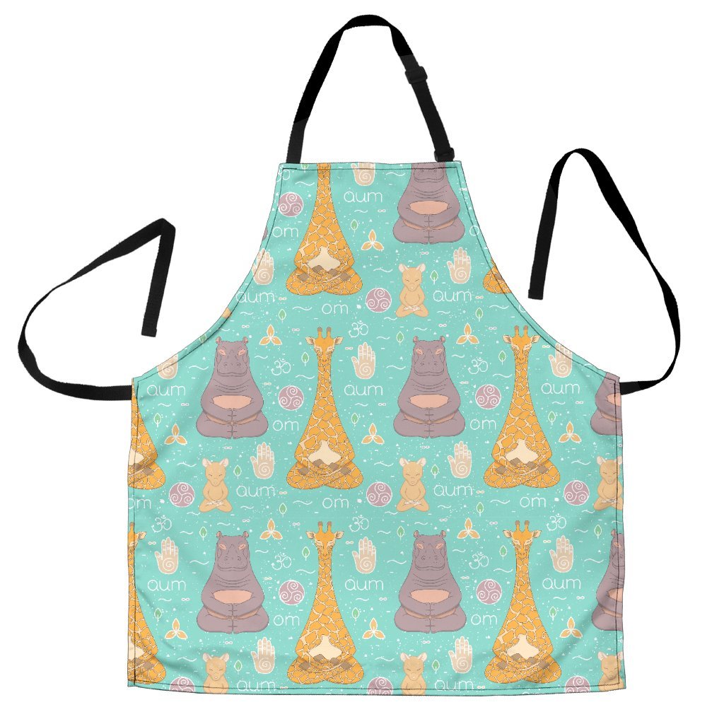 Yoga Meditation Pattern Print Men's Apron-grizzshop