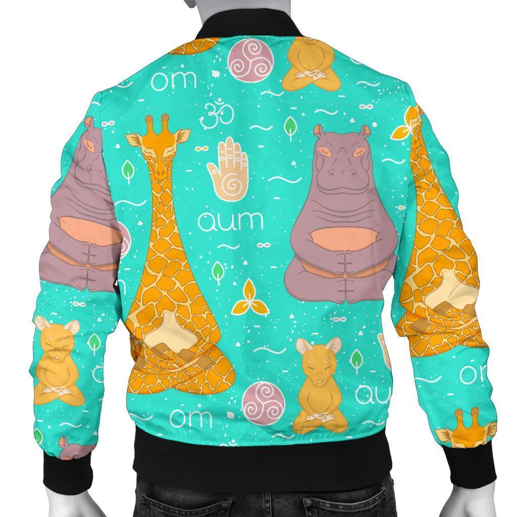 Yoga Meditation Pattern Print Men's Bomber Jacket-grizzshop