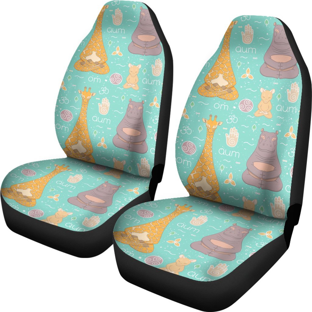 Yoga Meditation Pattern Print Universal Fit Car Seat Covers-grizzshop