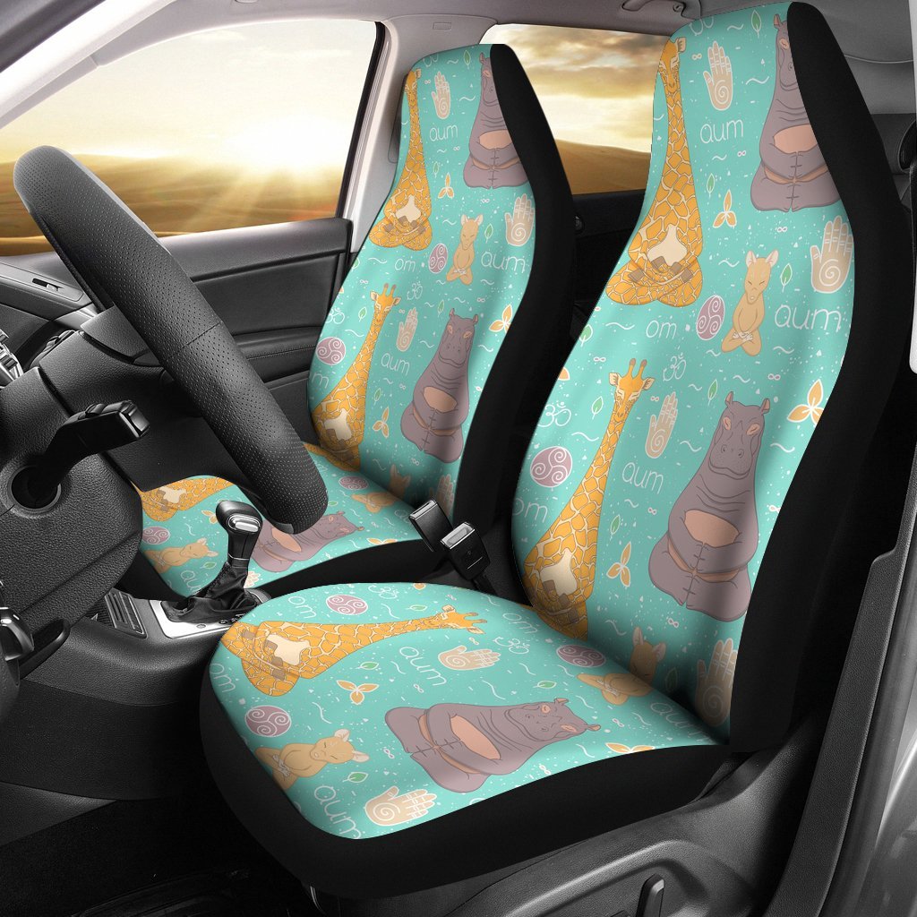 Yoga Meditation Pattern Print Universal Fit Car Seat Covers-grizzshop