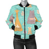 Yoga Meditation Pattern Print Women Casual Bomber Jacket-grizzshop