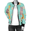 Yoga Meditation Pattern Print Women Casual Bomber Jacket-grizzshop