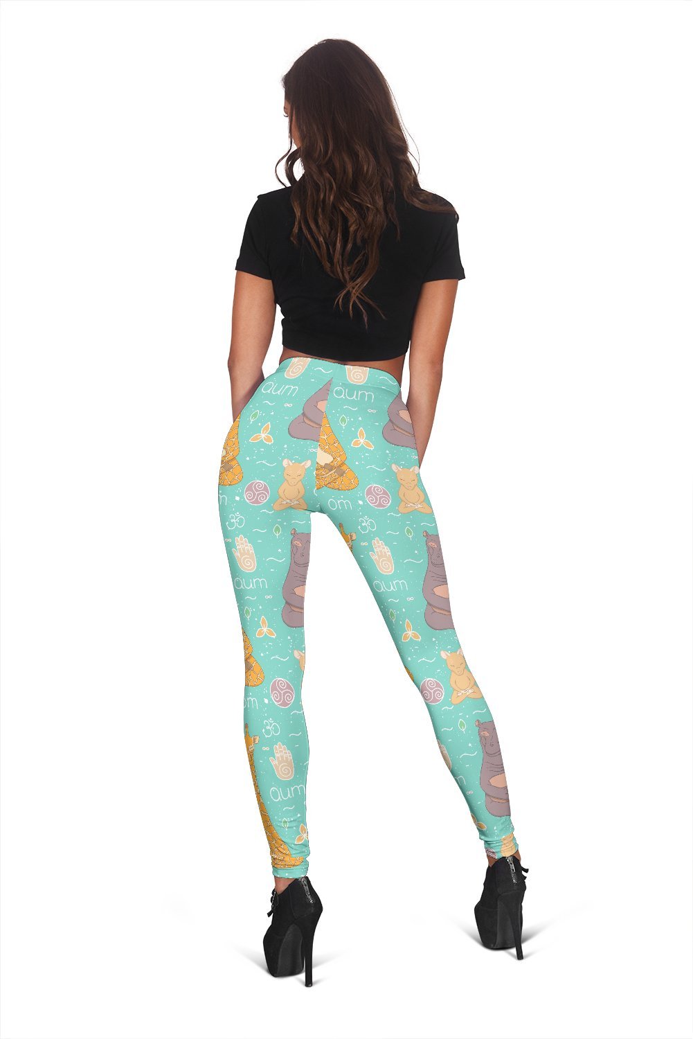 Yoga Meditation Pattern Print Women Leggings-grizzshop