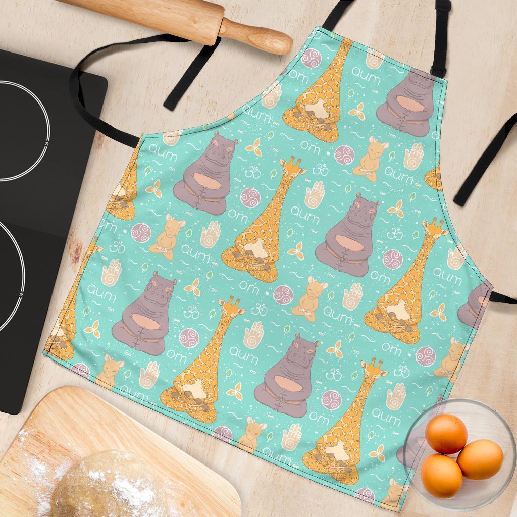 Yoga Meditation Pattern Print Women's Apron-grizzshop