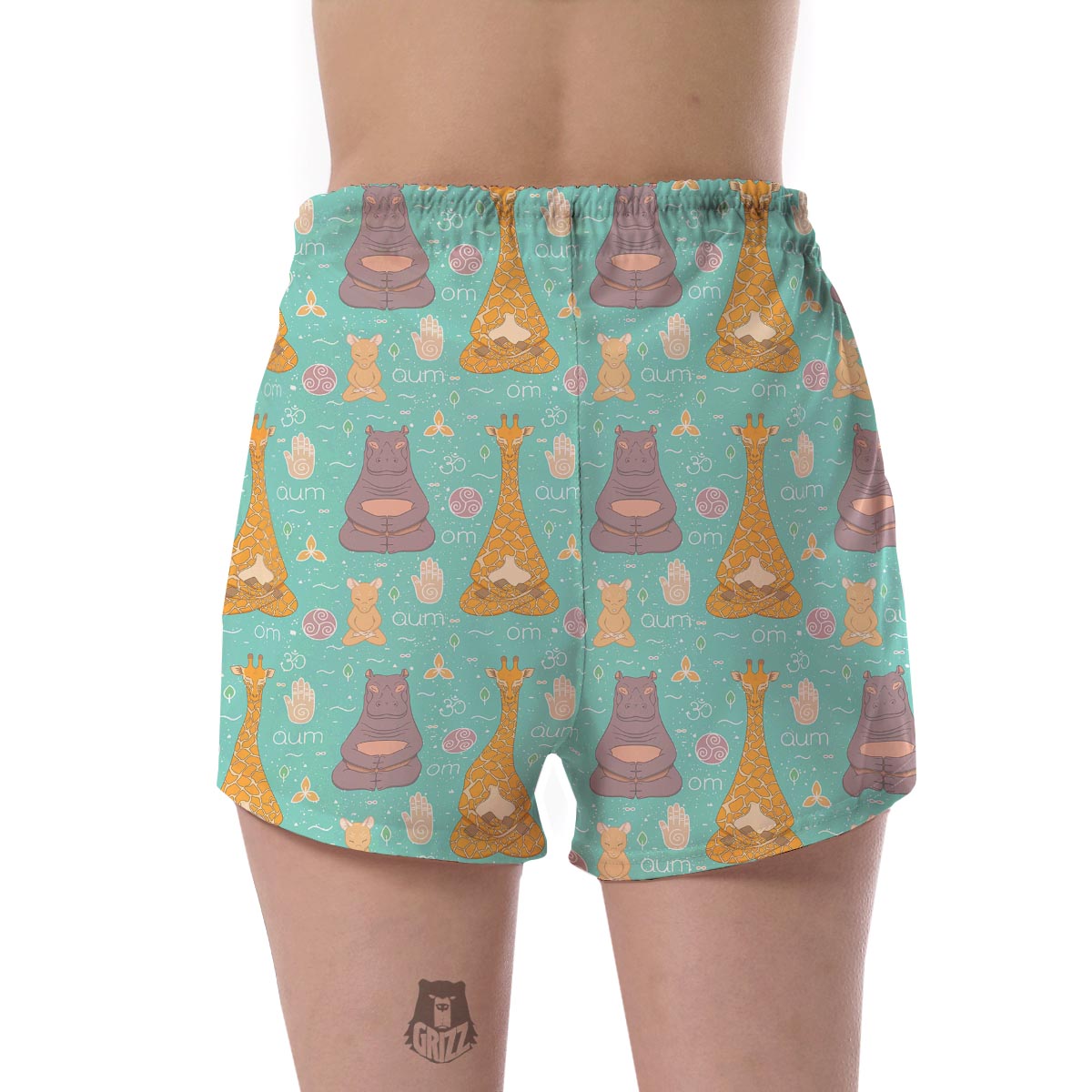 Yoga Meditation Pattern Print Women's Shorts-grizzshop
