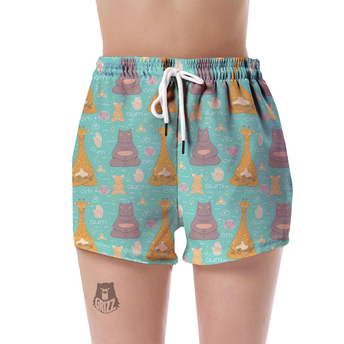 Yoga Meditation Pattern Print Women's Shorts-grizzshop