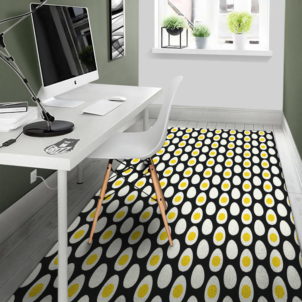 Yolk Egg Print Pattern Floor Mat-grizzshop