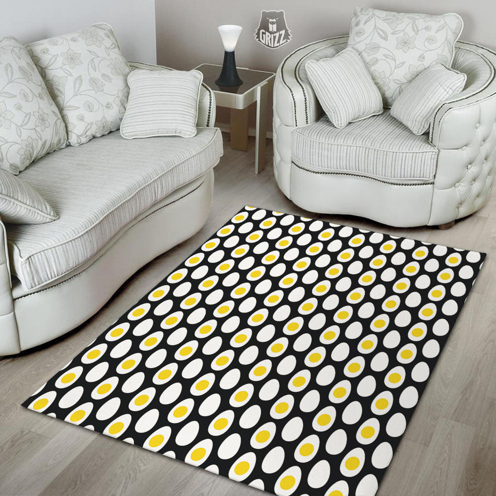 Yolk Egg Print Pattern Floor Mat-grizzshop