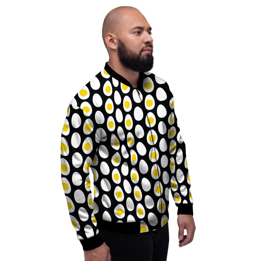 Yolk Egg Print Pattern Men's Bomber Jacket-grizzshop