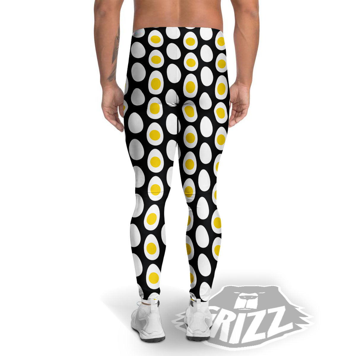 Yolk Egg Print Pattern Men's Leggings-grizzshop