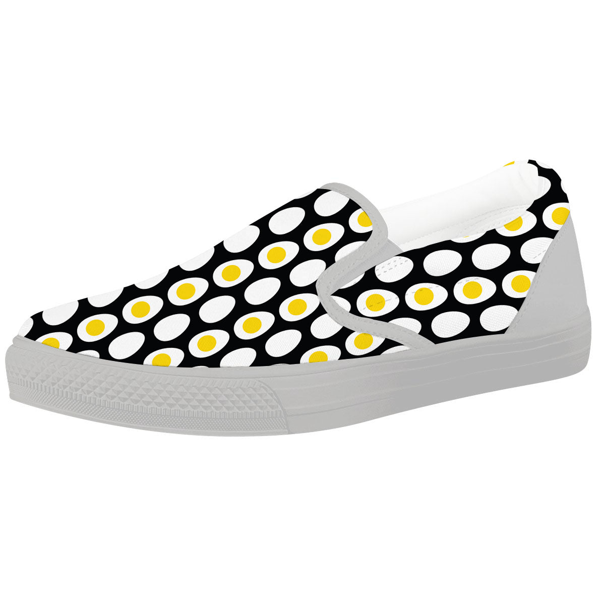 Yolk Egg Print Pattern White Slip On Shoes-grizzshop