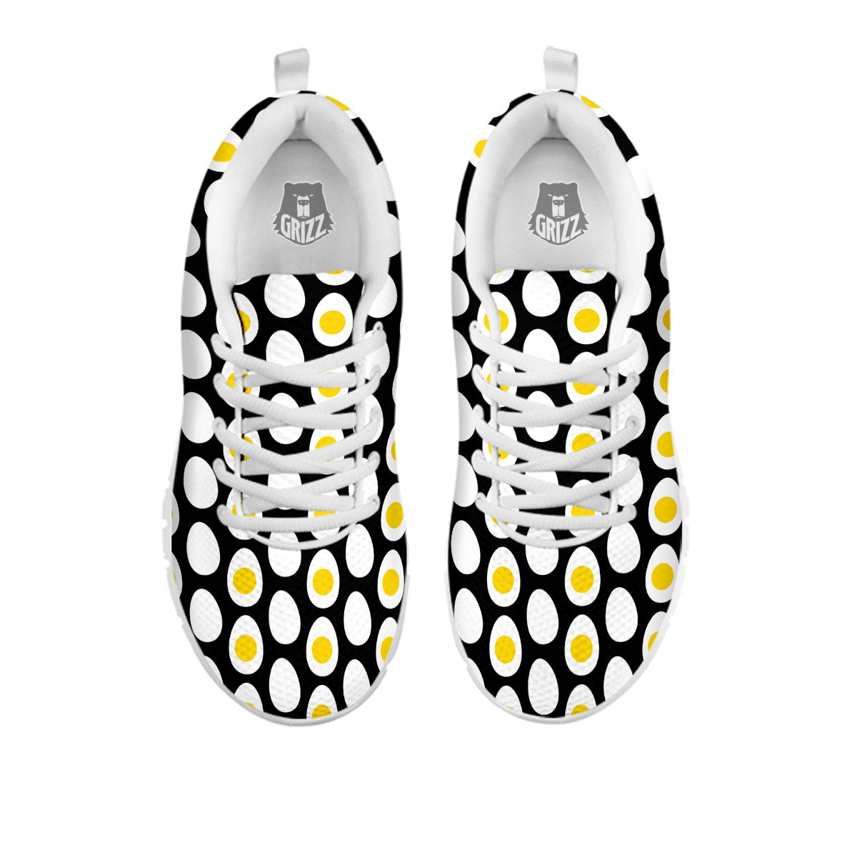 Yolk Egg Print Pattern White Sneaker-grizzshop