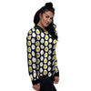 Yolk Egg Print Pattern Women's Bomber Jacket-grizzshop